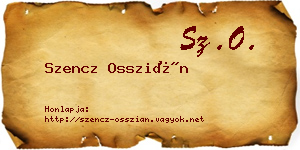 Szencz Osszián névjegykártya